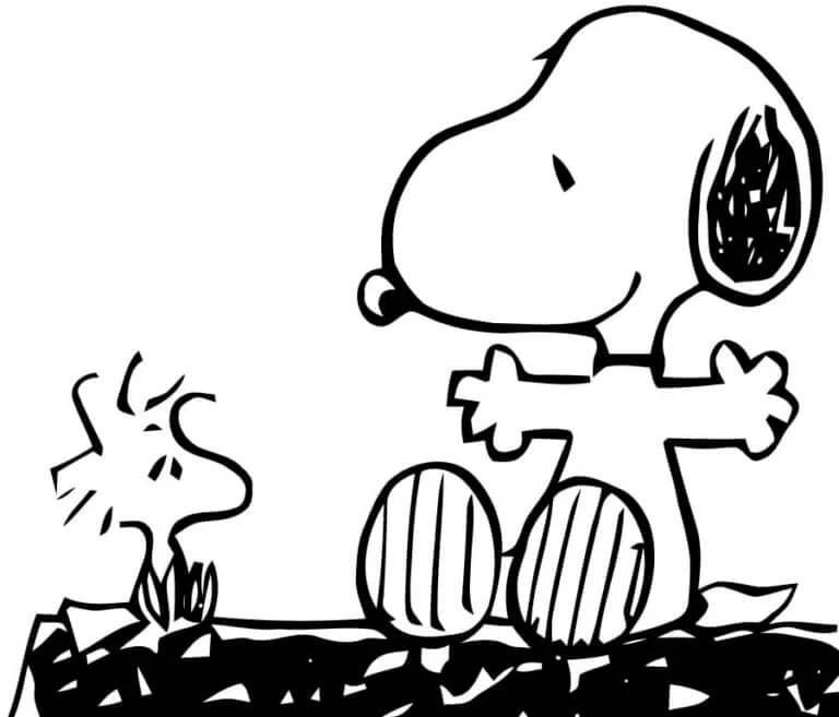 Snoopy boyama sayfası #11 – A4 baskıya uygun, ücretsiz yazdır