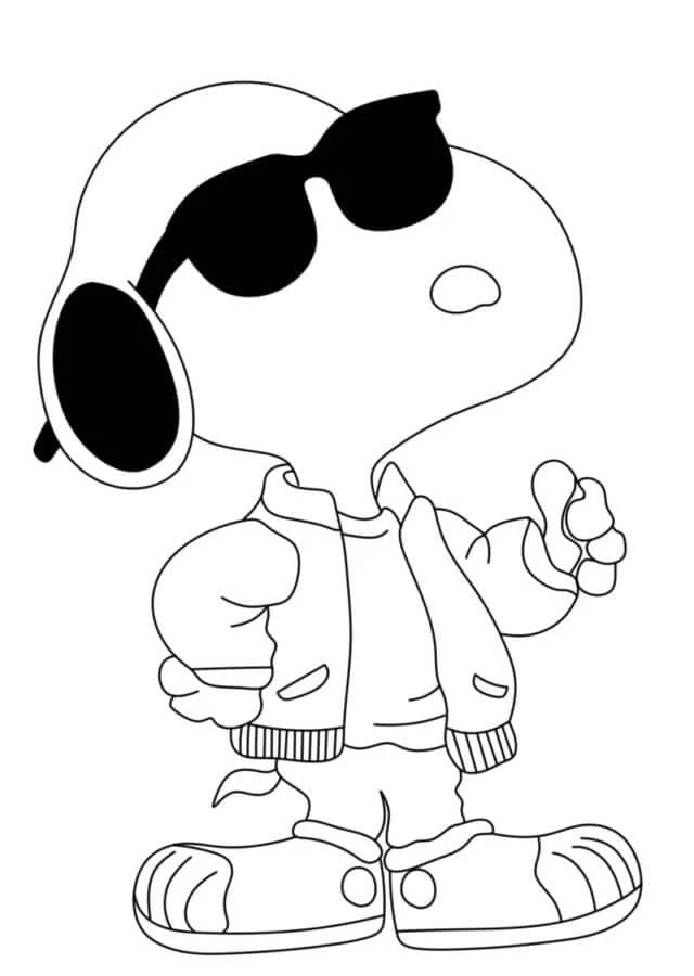Snoopy boyama sayfası #12 – mürekkep tasarrufu sağlar, PDF indir