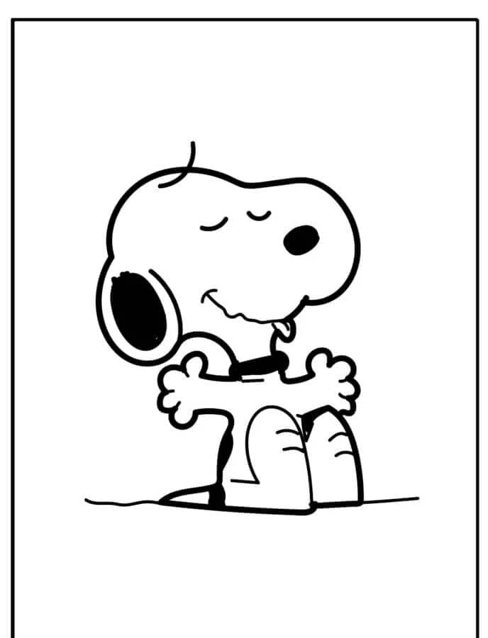 Snoopy boyama sayfası – eğlenceli etkinlik, el becerilerini geliştirir
