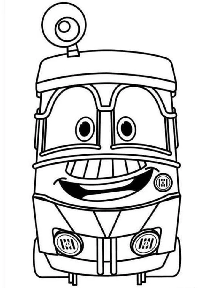 Robot Trains boyama sayfası – çocuklar için, çizgi film temalı