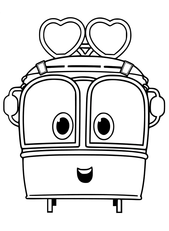 Robot Trains boyama sayfası – sevimli karakter, sanatsal çalışma