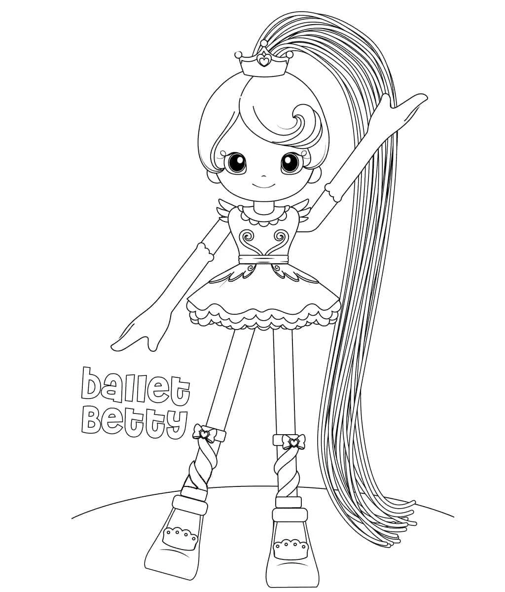 Betty Spaghetty boyama sayfası – boyama çalışması, yaratıcılığı geliştirir