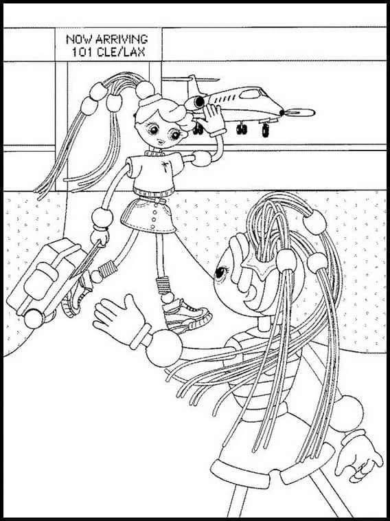 Betty Spaghetty boyama sayfası – çizgi film temalı, basit çizim