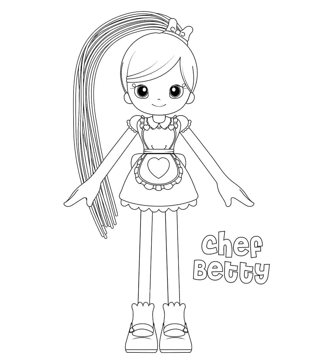 Betty Spaghetty boyama sayfası – kolay boyama, eğitici aktivite
