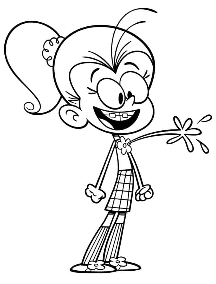 The Loud House boyama sayfası – çizgi film temalı, basit çizim