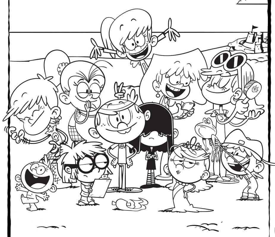 The Loud House boyama sayfası – boyama etkinliği, çocuk aktivitesi