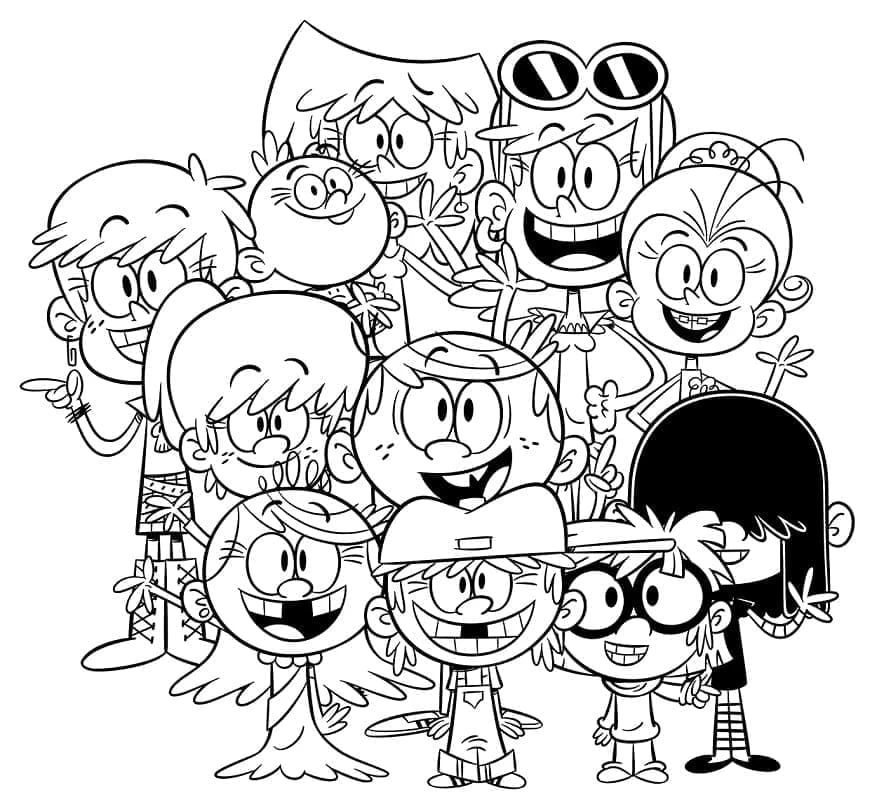 The Loud House boyama sayfası – çizgi film temalı, basit çizim