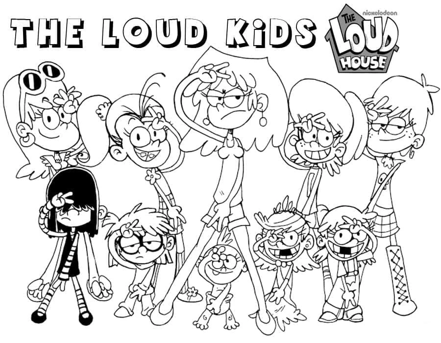 The Loud House boyama sayfası – çocuk aktivitesi, PDF indir
