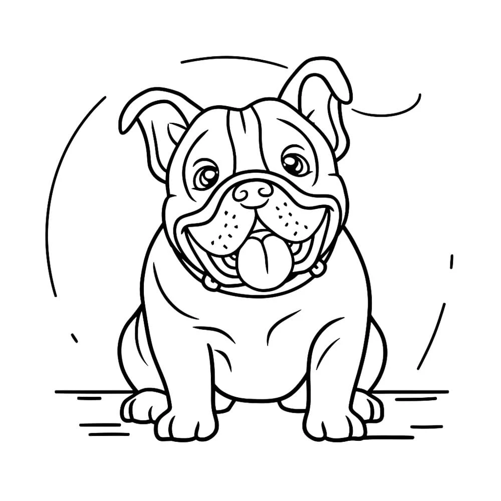 Buldog boyama sayfası – keyifli zaman, renkli çizimler