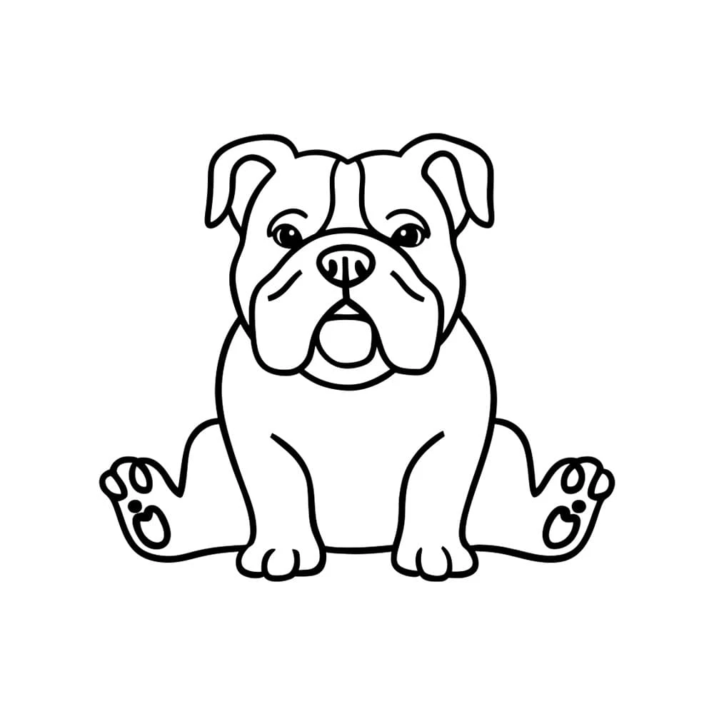 Buldog boyama sayfası – yaratıcılık, eğlenceli etkinlik