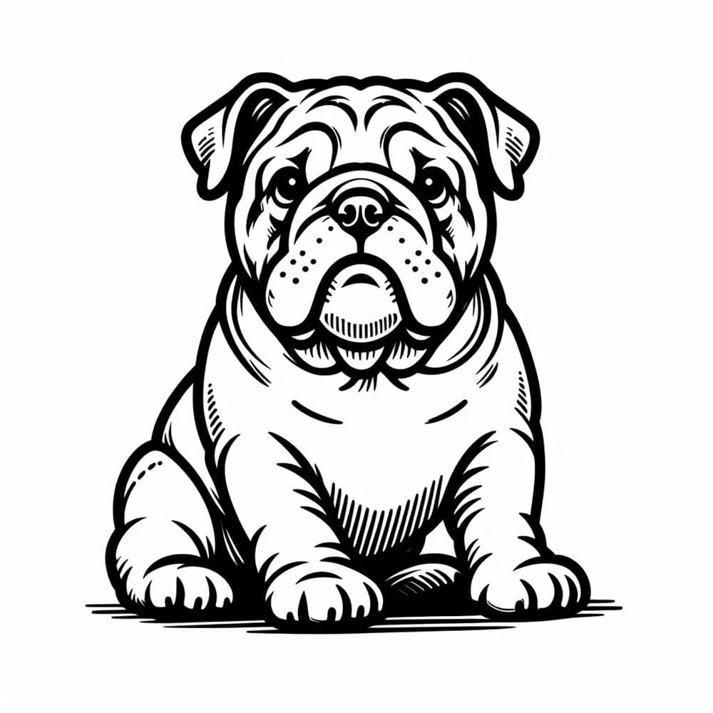 Buldog boyama sayfası – yaratıcılık, eğlenceli etkinlik