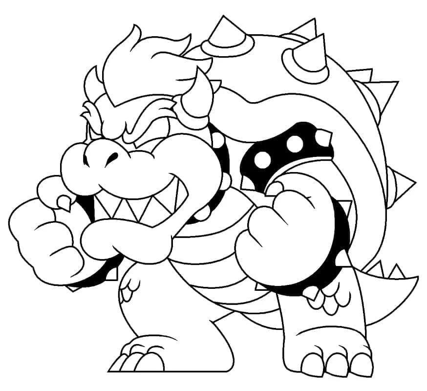 Bowser boyama sayfası – yaratıcılığı geliştirir, keyifli zaman
