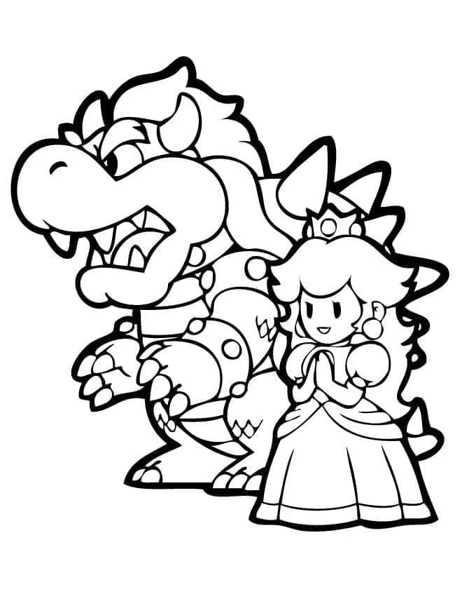 Bowser boyama sayfası – okul öncesi, evde etkinlik