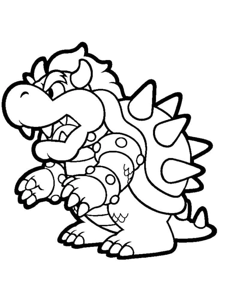 Bowser boyama sayfası – boyama etkinliği, çocuk aktivitesi