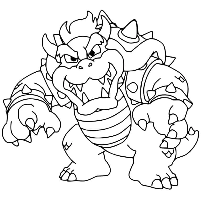 Bowser boyama sayfası – sevimli karakter, sanatsal çalışma