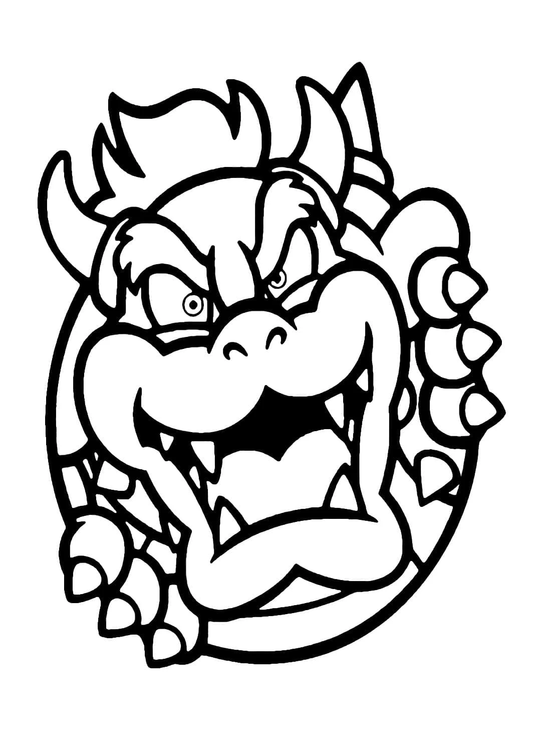 Bowser boyama sayfası – çizgi film temalı, basit çizim