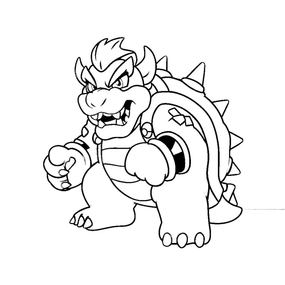Bowser boyama sayfası – evde etkinlik, ücretsiz yazdır