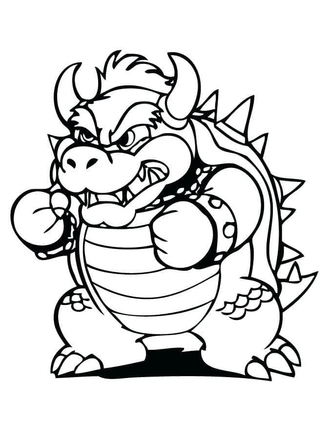 Bowser boyama sayfası – çocuk aktivitesi, PDF indir
