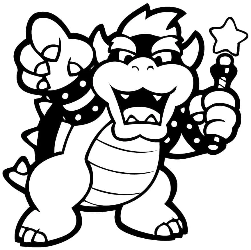 Bowser boyama sayfası – çocuklar için, çizgi film temalı