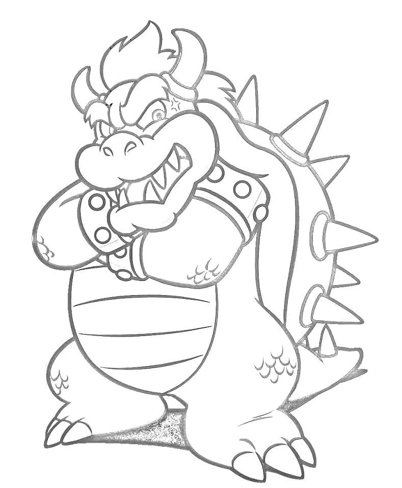 Bowser boyama sayfası – yaratıcılığı geliştirir, keyifli zaman