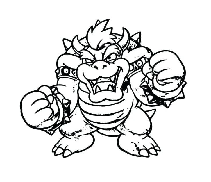 Bowser boyama sayfası – okul öncesi, evde etkinlik