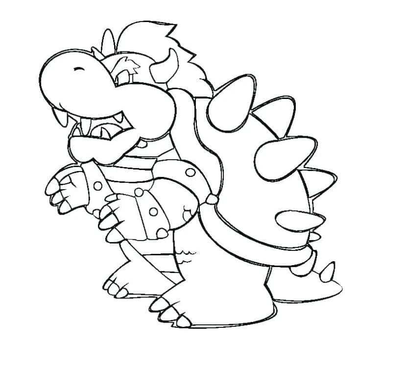Bowser boyama sayfası – boyama etkinliği, çocuk aktivitesi