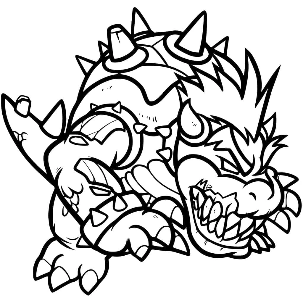 Bowser boyama sayfası – sevimli karakter, sanatsal çalışma