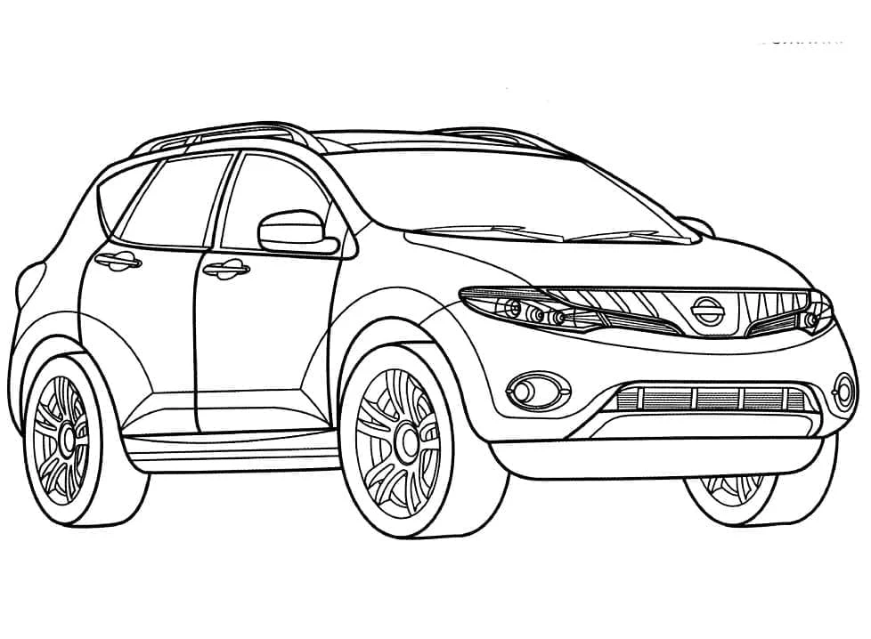 Nissan boyama sayfası #15 – renkli çizimler, dikkat ve odaklanma geliştirir