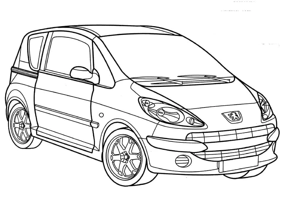 Peugeot boyama sayfası #3 – renk bilgisini öğretir, günlük etkinlik önerisi