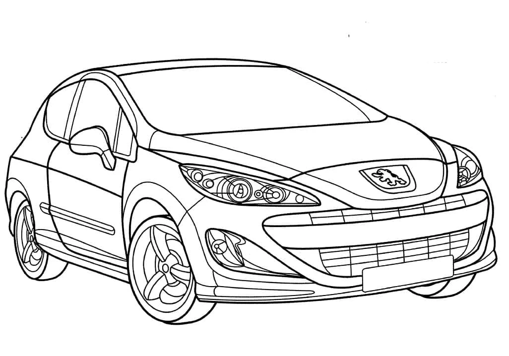 Peugeot boyama sayfası #15 – PDF indir, sevimli karakter