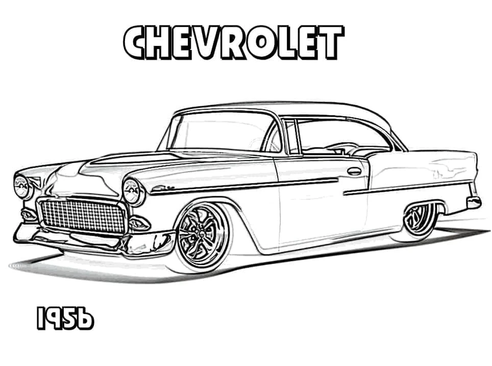 Chevrolet boyama sayfası #2 – motor becerileri destekler, mürekkep tasarrufu sağlar