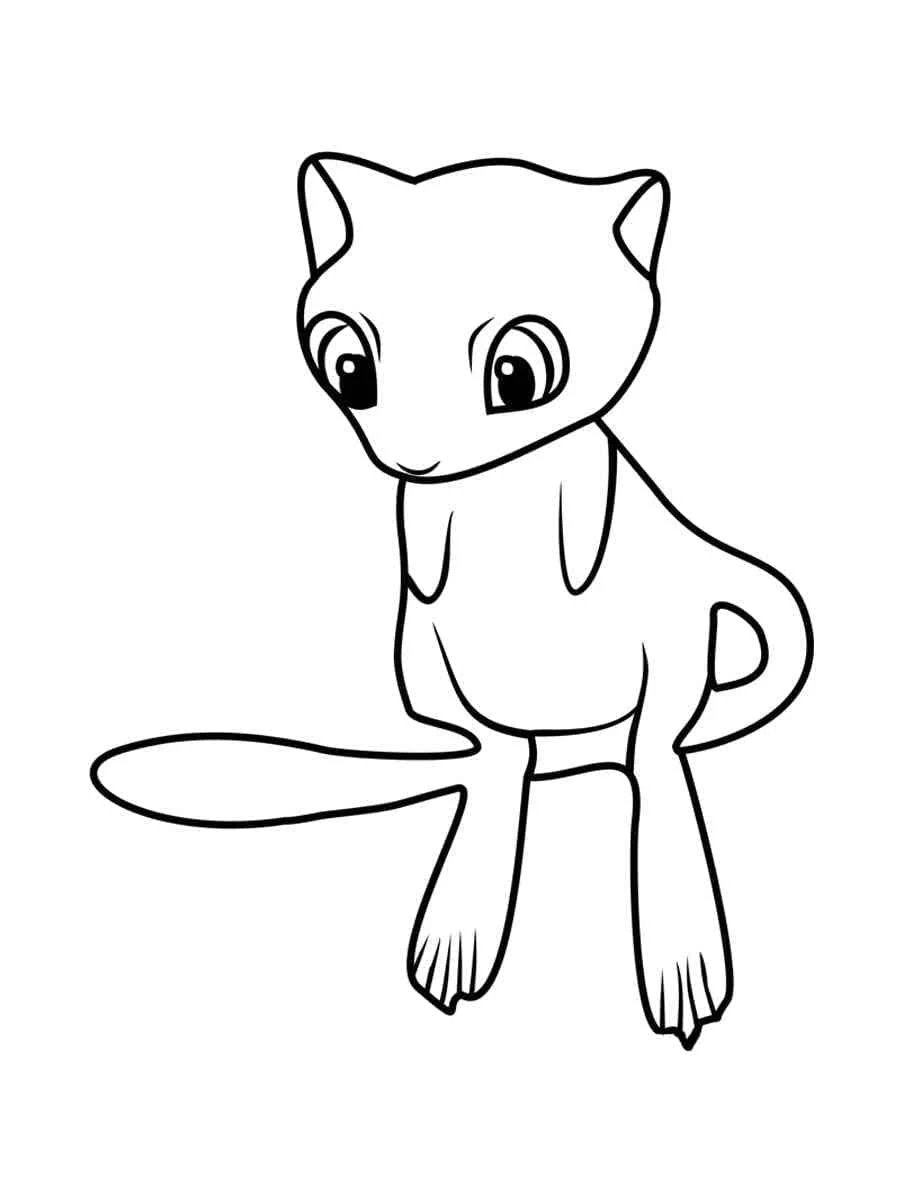 Mew boyama sayfası – PDF indir, sevimli karakter