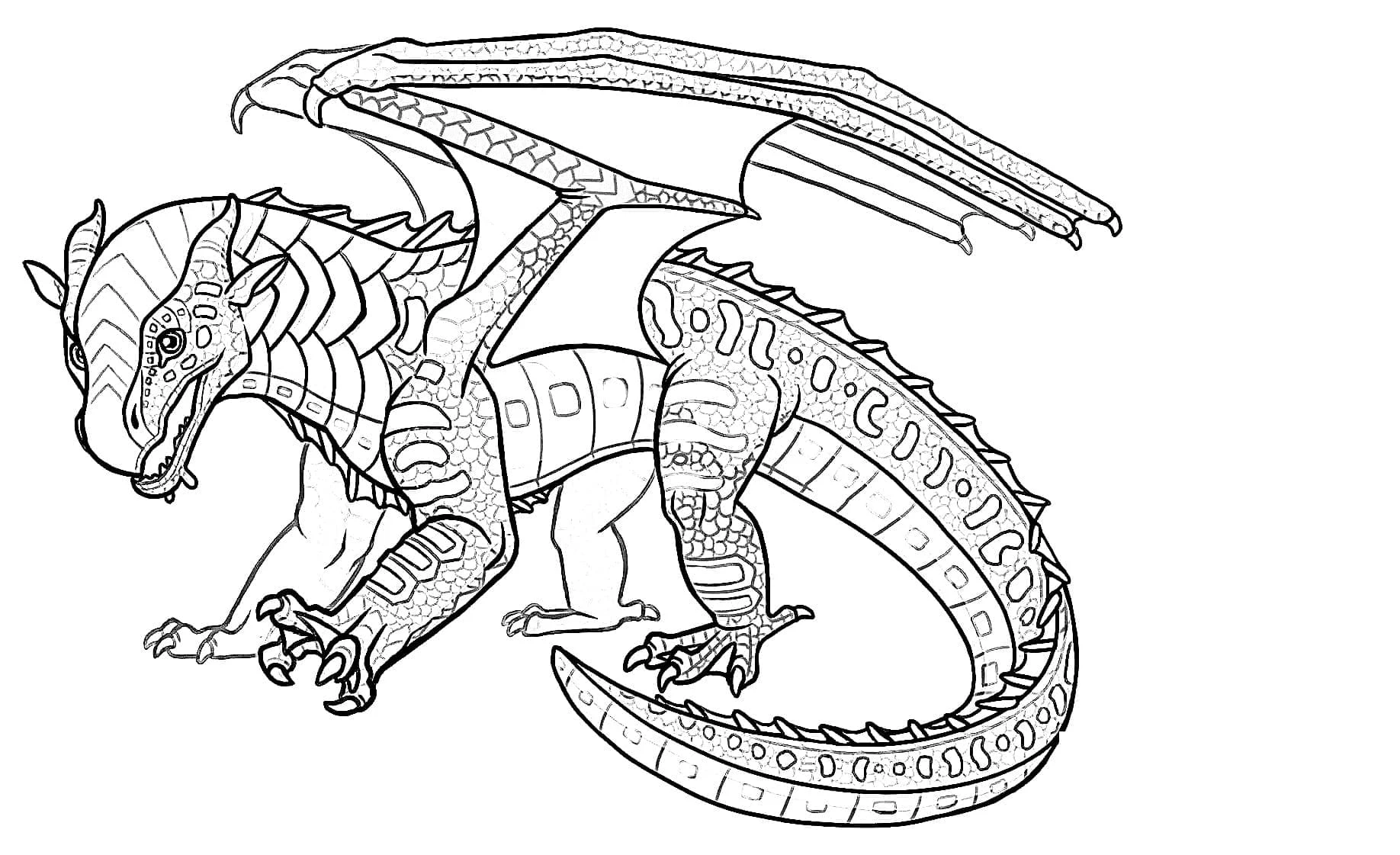 Ateşten Kanatlar (Wings of Fire) boyama sayfası – yaratıcılığı geliştirir, keyifli zaman