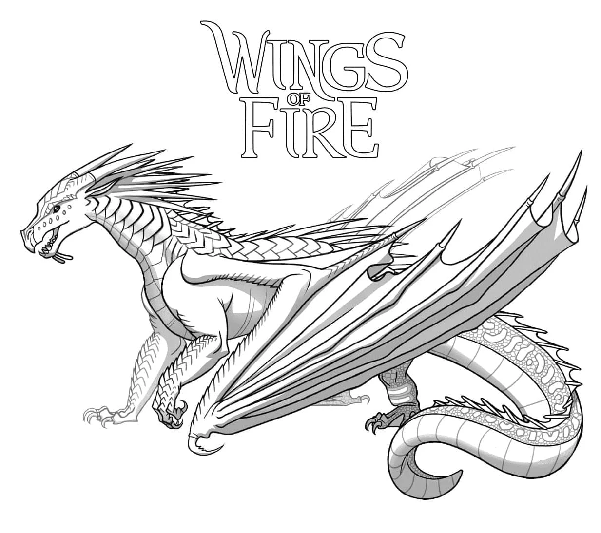 Ateşten Kanatlar (Wings of Fire) boyama sayfası – sevimli karakter, sanatsal çalışma