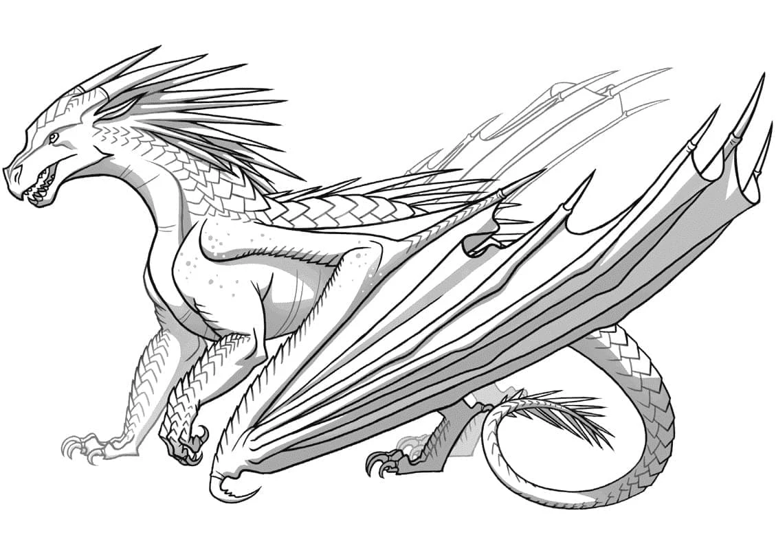 Ateşten Kanatlar (Wings of Fire) boyama sayfası – basit çizim, kolay boyama
