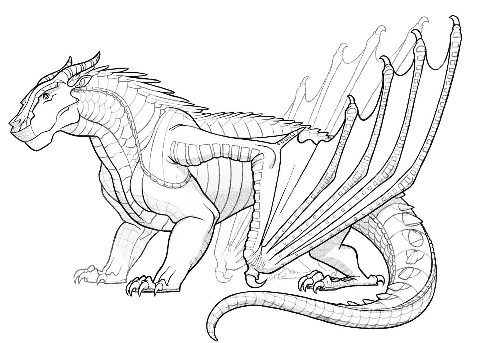 Ateşten Kanatlar (Wings of Fire) boyama sayfası – boyama çalışması, yaratıcılığı geliştirir