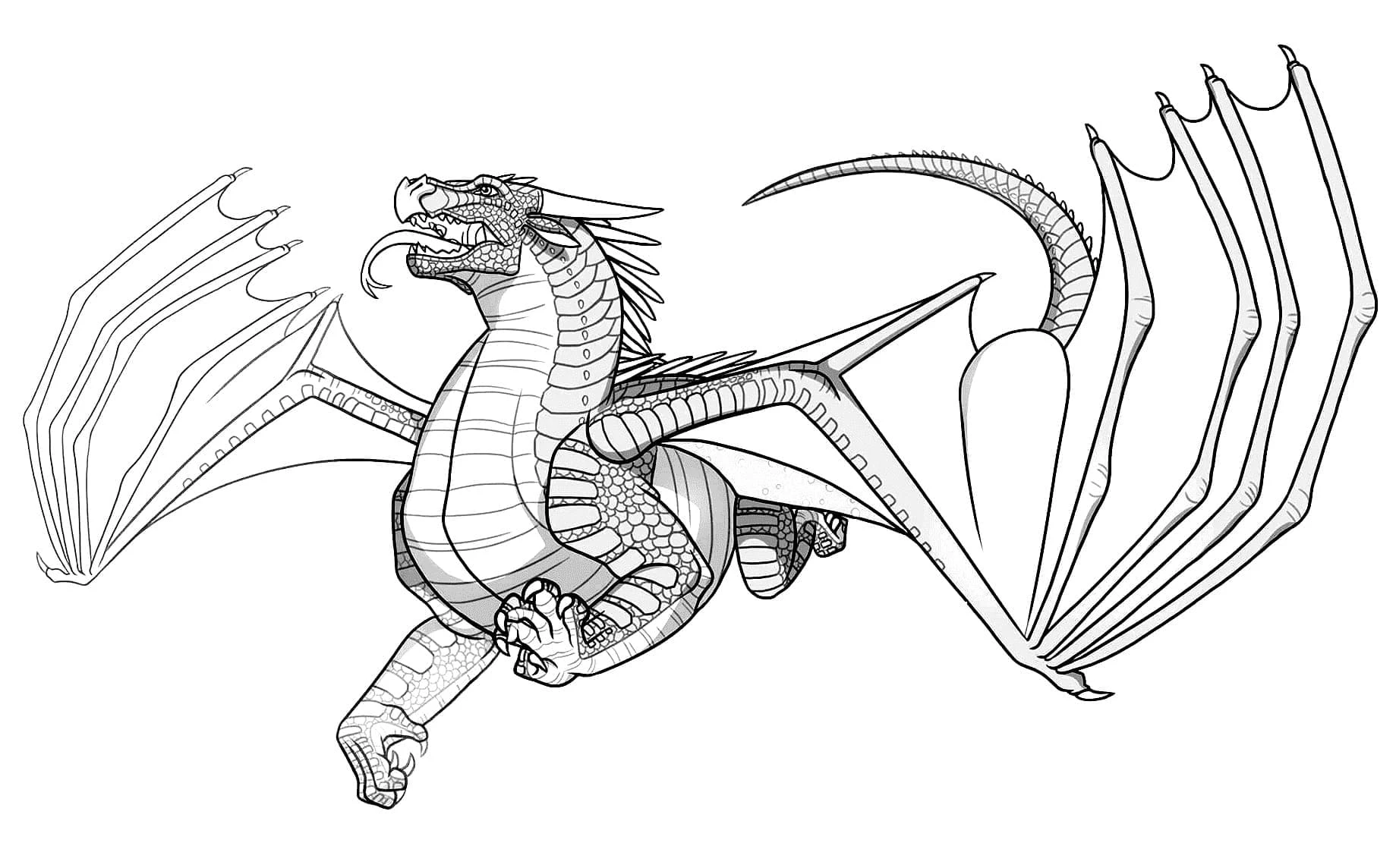 Ateşten Kanatlar (Wings of Fire) boyama sayfası – PDF indir, sevimli karakter