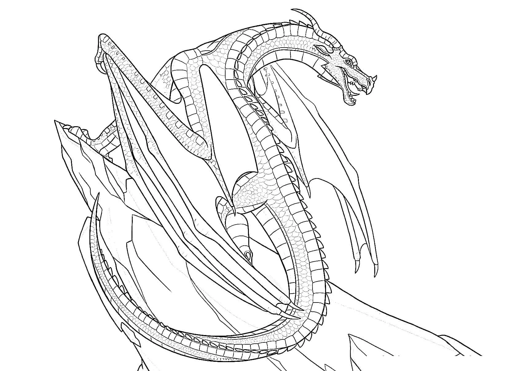 Ateşten Kanatlar (Wings of Fire) boyama sayfası – basit çizim, kolay boyama