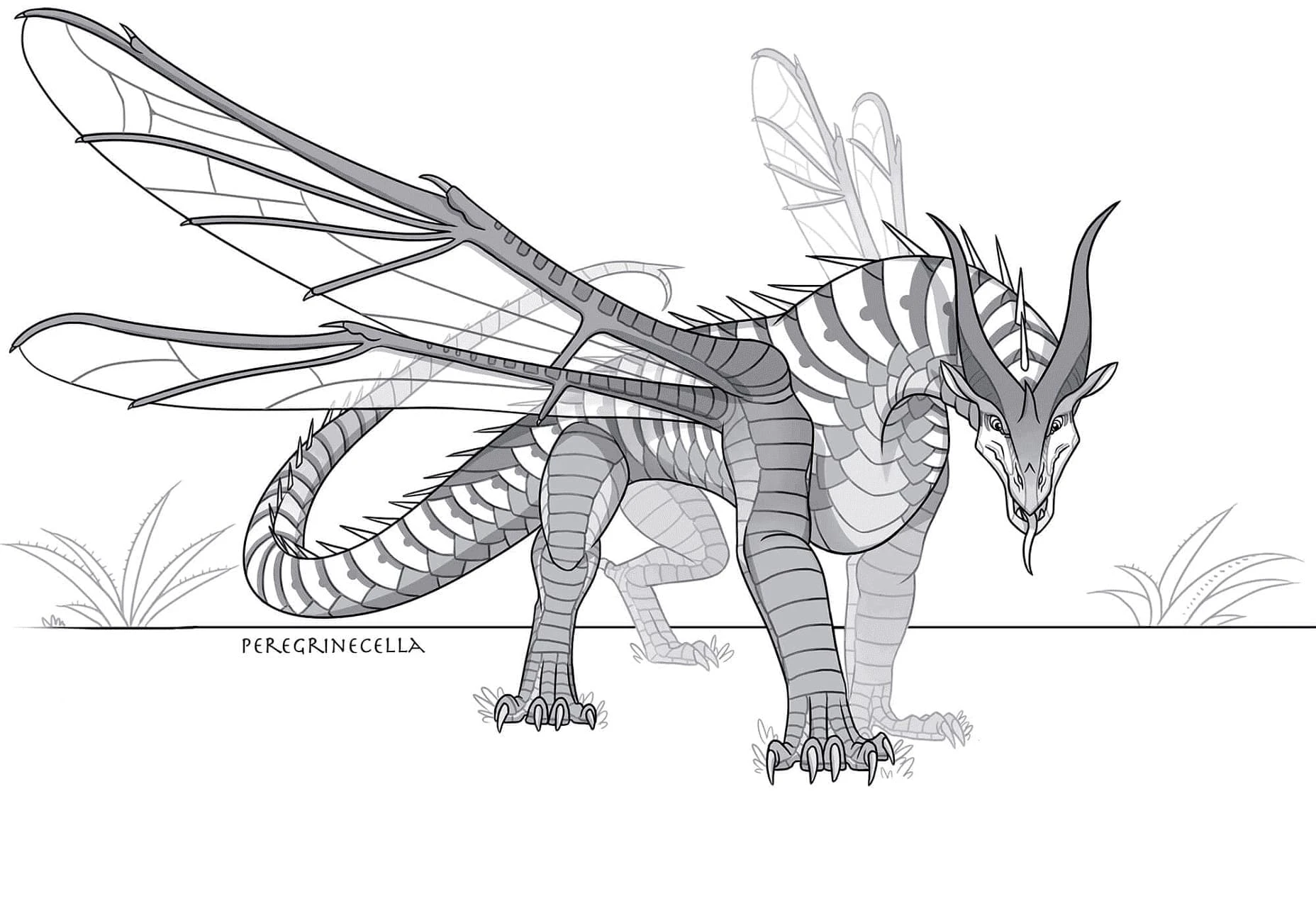 Ateşten Kanatlar (Wings of Fire) boyama sayfası – kolay boyama, eğitici aktivite