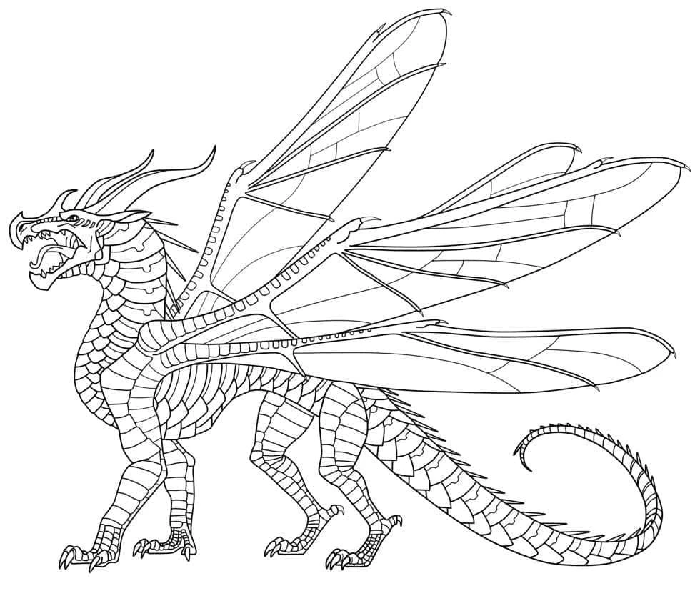 Ateşten Kanatlar (Wings of Fire) boyama sayfası – eğlenceli etkinlik, el becerilerini geliştirir