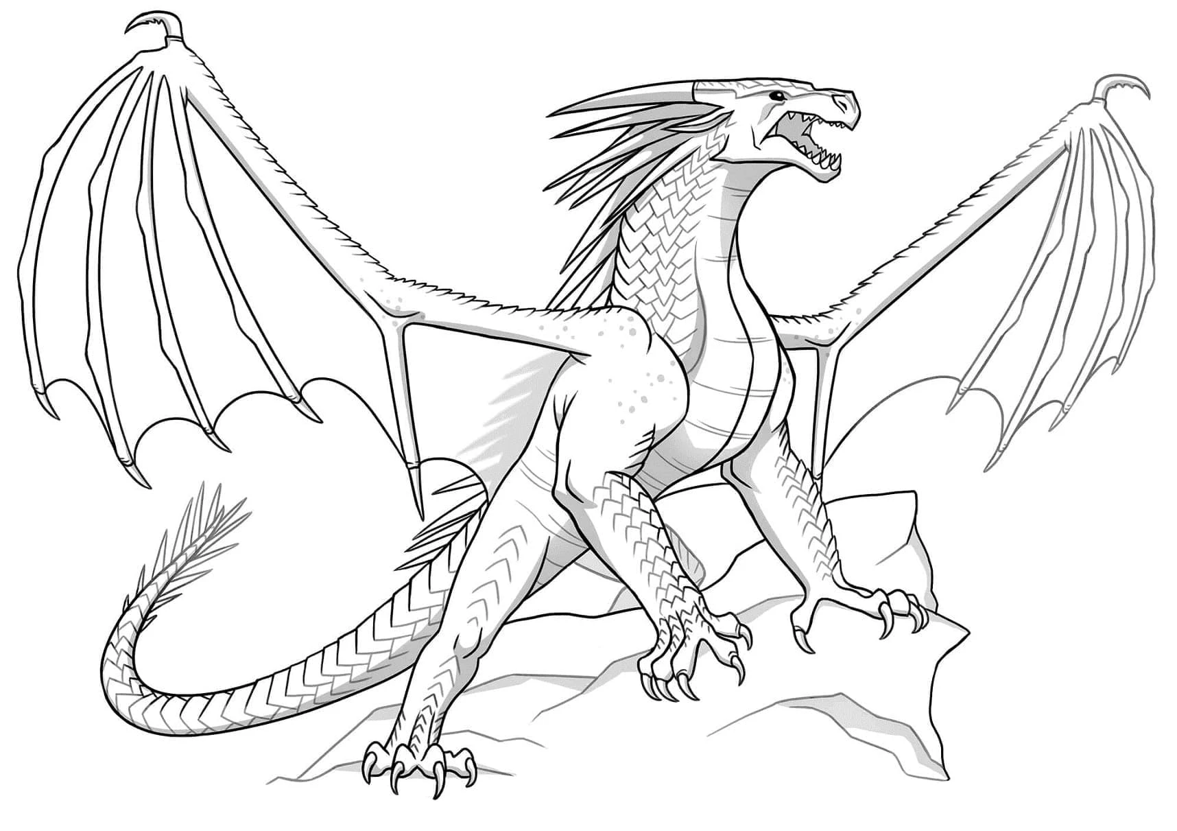 Ateşten Kanatlar (Wings of Fire) boyama sayfası – yaratıcılığı geliştirir, keyifli zaman