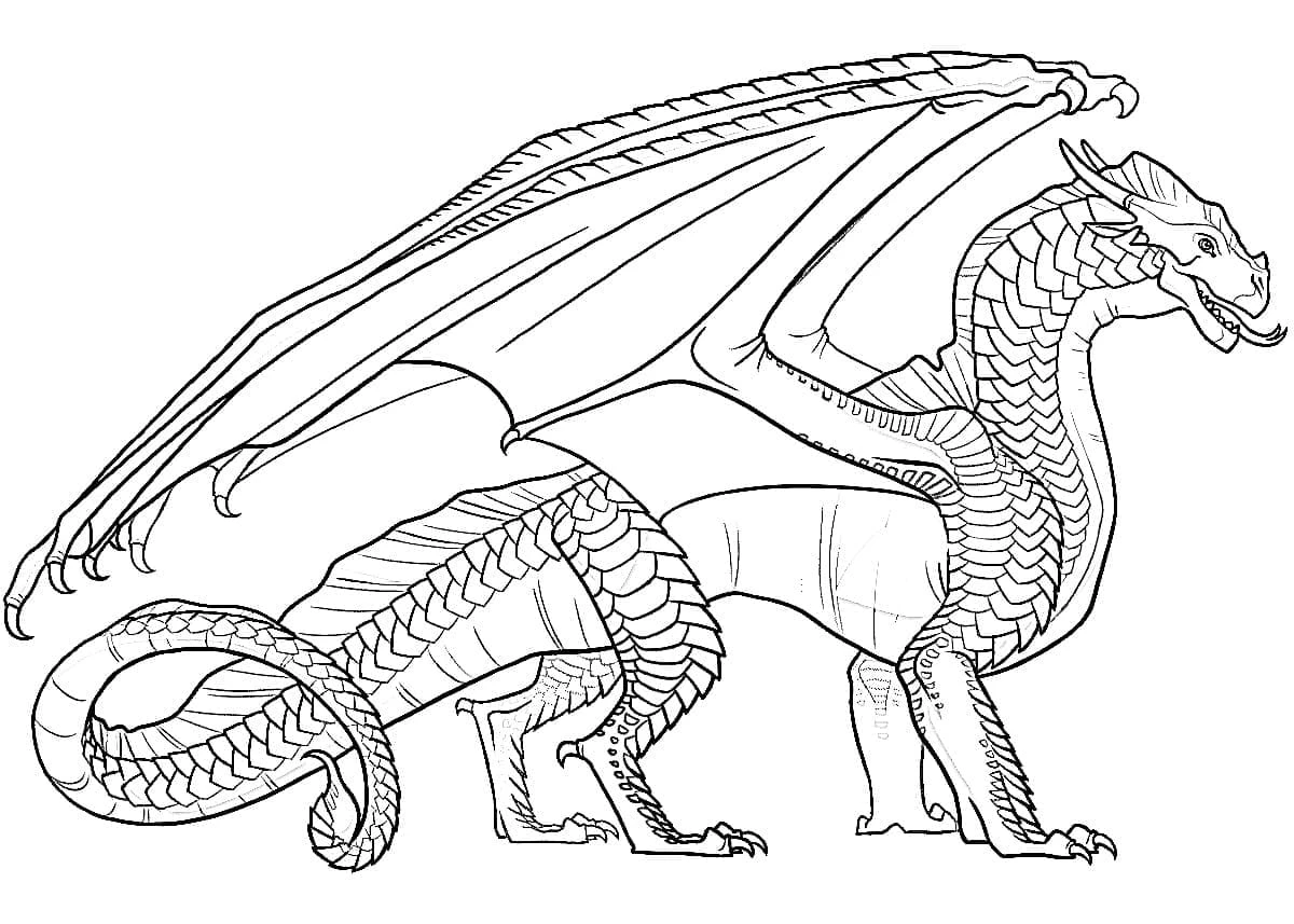 Ateşten Kanatlar (Wings of Fire) boyama sayfası – eğitici aktivite, yaratıcılık