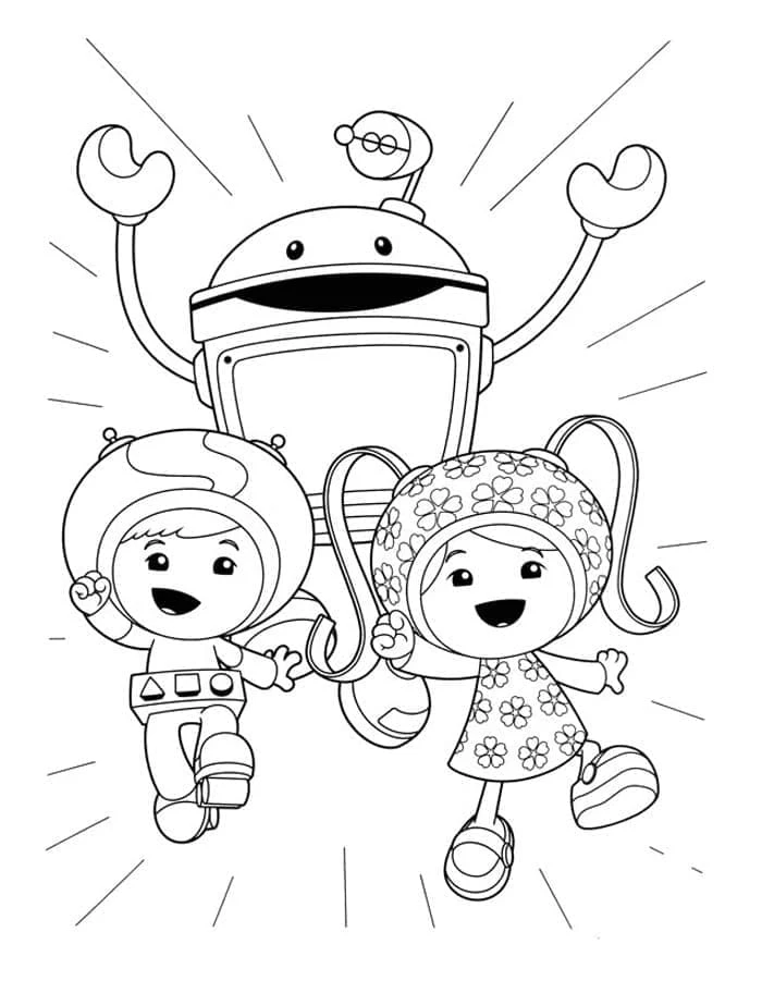 Team Umizoomi boyama sayfası – kolay boyama, eğitici aktivite