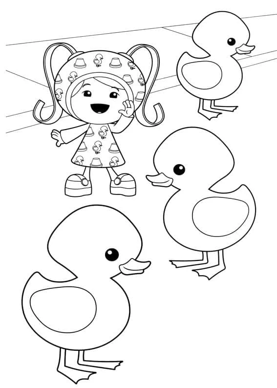 Team Umizoomi boyama sayfası – eğlenceli etkinlik, el becerilerini geliştirir