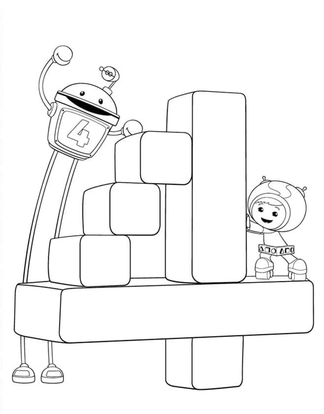 Team Umizoomi boyama sayfası – el becerilerini geliştirir, boyama çalışması
