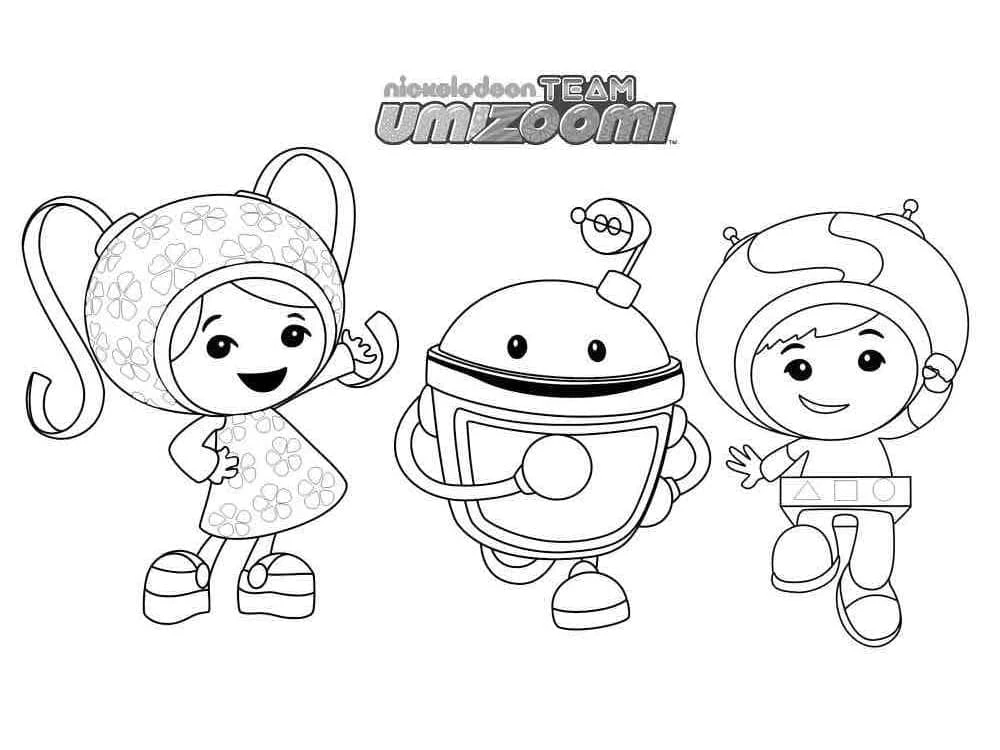 Team Umizoomi boyama sayfası – evde etkinlik, ücretsiz yazdır