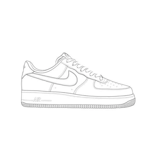 Nike boyama sayfası – sevimli karakter, sanatsal çalışma