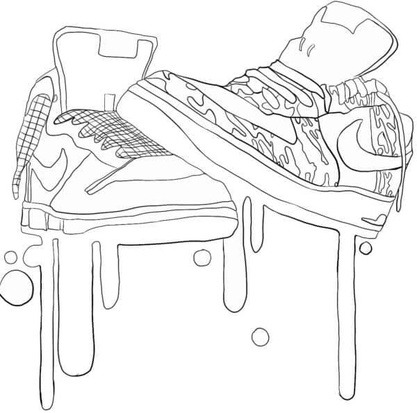 Nike boyama sayfası – el becerilerini geliştirir, boyama çalışması