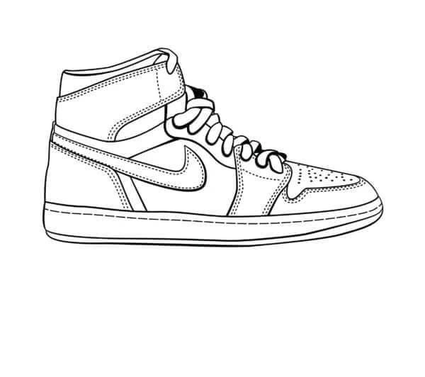 Nike boyama sayfası – basit çizim, kolay boyama