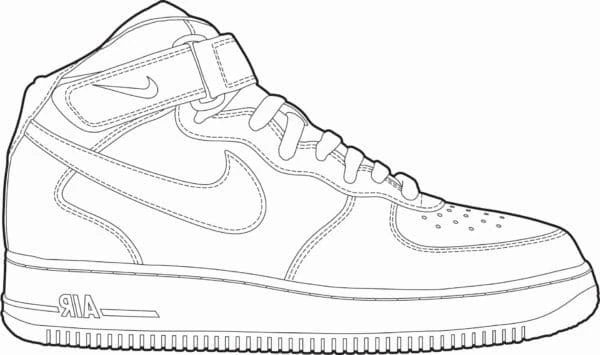 Nike boyama sayfası – kolay boyama, eğitici aktivite